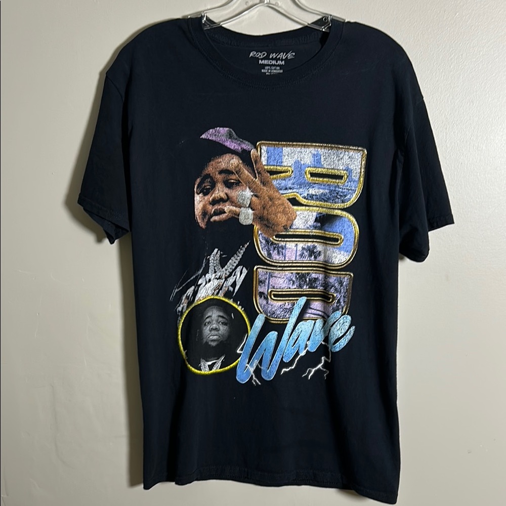 Rod Wave Waterfront Lightning T-Shirt 100% Cotton Men’s Size Med Hip hop Rapper